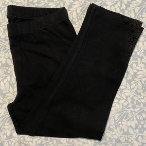 Girls SO leggings in Black with Black Lace design